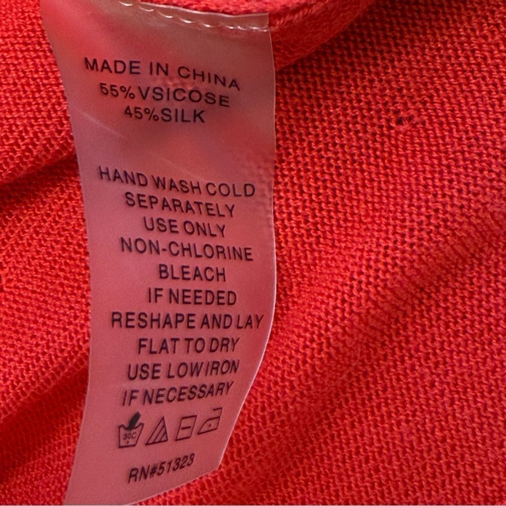 Chaus New York Red Open Front Cardigan - Size S - Picture 6 of 6